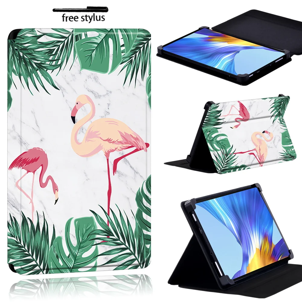 Cover Tilfældet for Huawei Nyde Tablet 2 10.1/MatePad(10.4/10.8/Pro 10.8/T8)/Ære V6 - Støv-bevis Flamingo Læder Tablet Sag 0