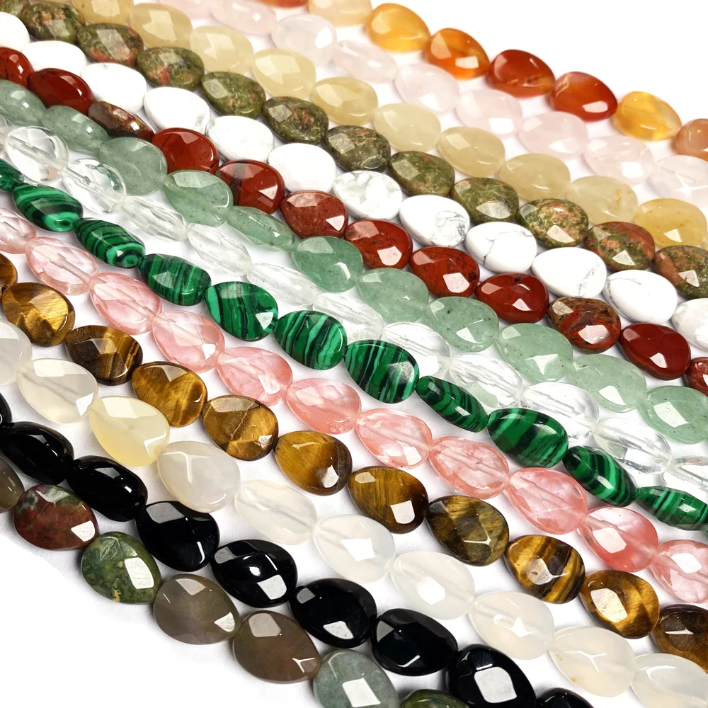 Natursten Vand drop form Facetteret krystal Halvfabrikata Løse perler Til smykker at gøre DIY-Halskæde og Armbånd Tilbehør 0