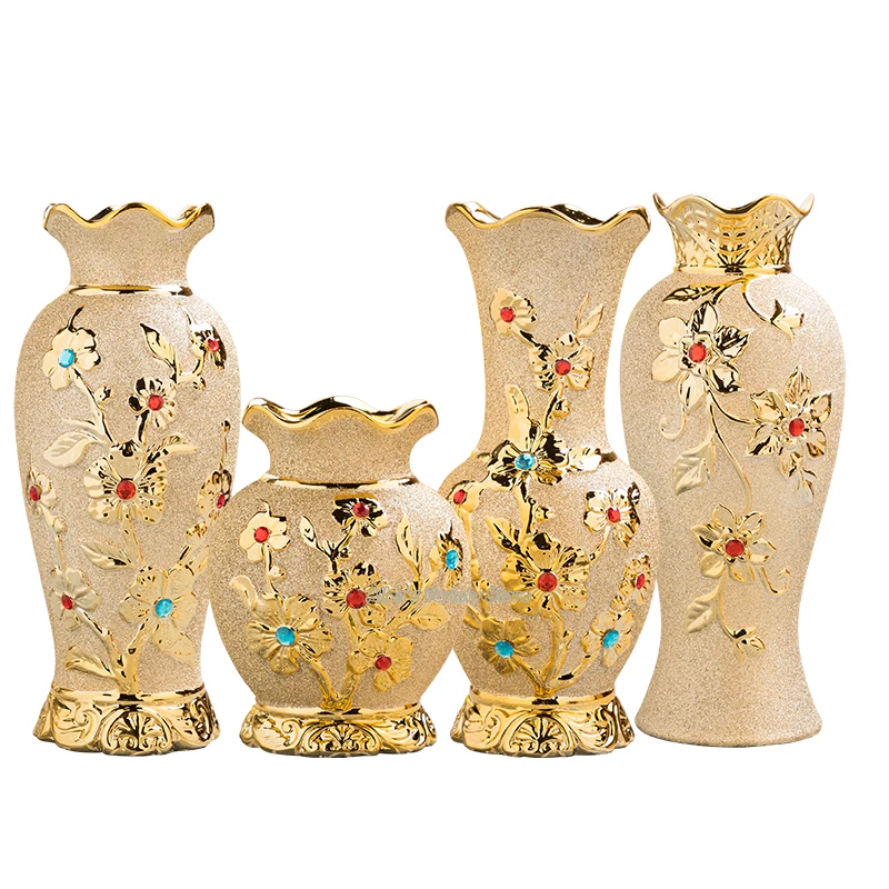 For blomst indehaveren mode porcelæn harpiks keramik flower vaser udsøgte gyldne dekoration forgyldt vase ~ Home Decor / www.gourmetconnection.dk