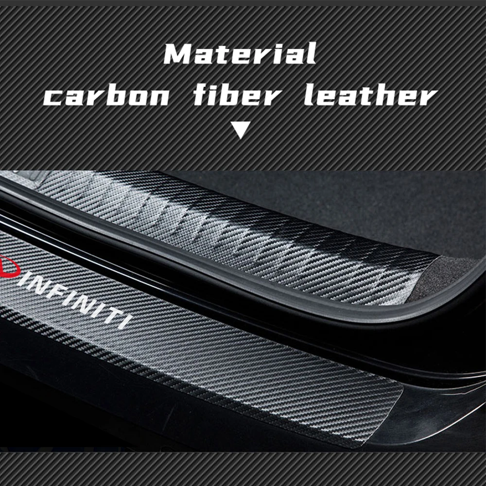 4STK 3D Carbon Fiber Bil Dør Karmen Protector Klistermærker Tærskel Decals til INFINITI Q30 Q60 Q70 QX30 QX50 QX60 QX70 Tilbehør 0