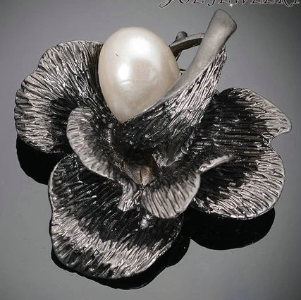 Engros Lady ' s Jubilæum Souvenir, Gave, Mode Blomst Brocher Luksus Grå Perle Broche Ben For Kvinder Bryllup Smykker 0