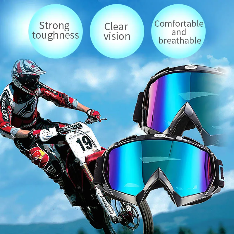 Cykling Motocross Beskyttelsesbriller ATV MTB DH Vindtæt Skiløb Moto Cykel Briller med Glas Snavs cykel Hjelm Visirer Linse Motorcykel Briller M 0