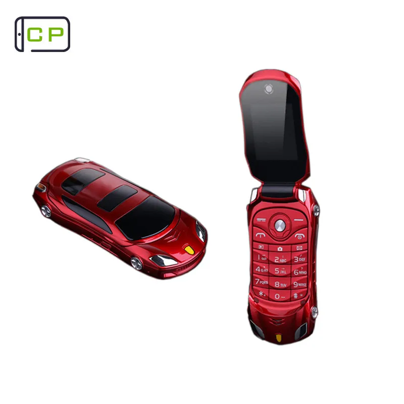 Flip Bil Formet Mini Mobiltelefon NEWMIND F15 Dual SIM-Kort, FM-Radio, Bluetooth, LED-1500mAh 1.77 Tommer Funktion Mobiltelefon 0