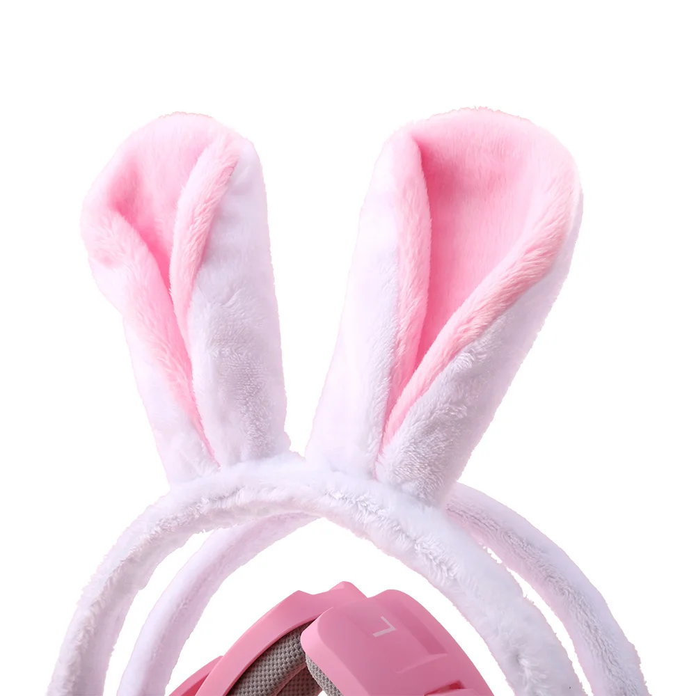 S21 Hovedtelefoner Pink Sød Pige Bunny Ører Headset Med Støjreduktion Spil Lytte Song Hovedtelefoner 0