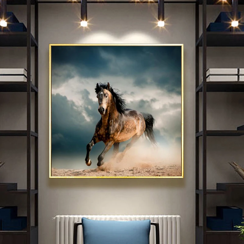 Moderne Dyr Plakater og Prints Væg Kunst, Lærred Maleri, der Kører Hesten Billede til stuen, boligindretning Cuadros Uden Ramme 0