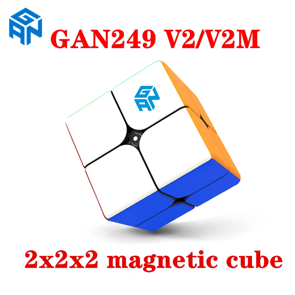 GAN249 V2/V2 M cubo 2x2x2 Magnetiske magic puzzle Game cube GAN 249 V2/V2 M 2x2 magnet Magic Cube for voksne, børn Legetøj Speed Cube 0