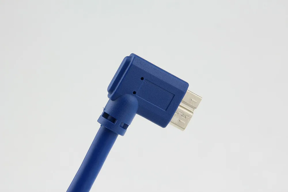 1pc Micro B USB 3.0-Kabel 90 Grader Højre Angled100cm 3ft 1m Til WD-Seagate Samsung M3 Bærbare Toshiba, SONY ADATA Blå 0