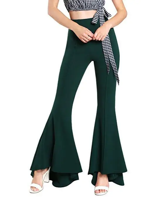 Kvinder flare pants gotisk tøj harajuku bukser 2020 mode kvinders bukser plus size casual harajuku XXL streetwear sort 0