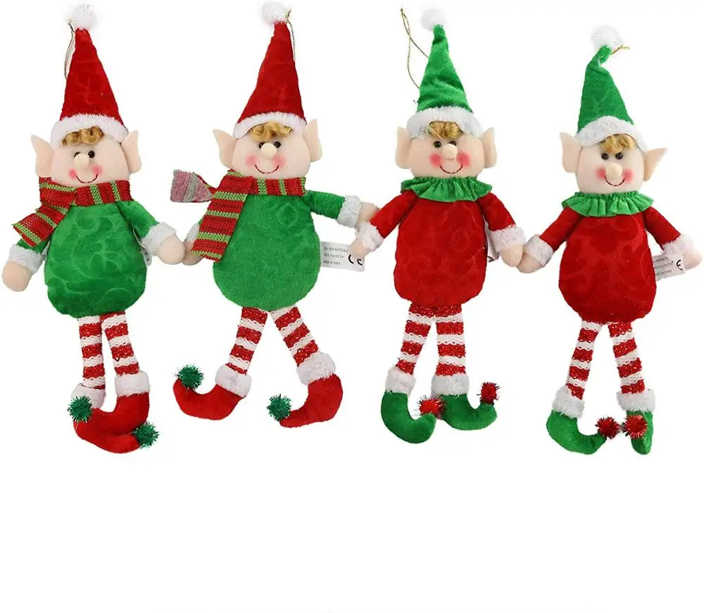 4stk Bløde Nisser Dukker juletræspynt Legetøj, Julepynt Hjem til Jul Døren Dekorationer 0
