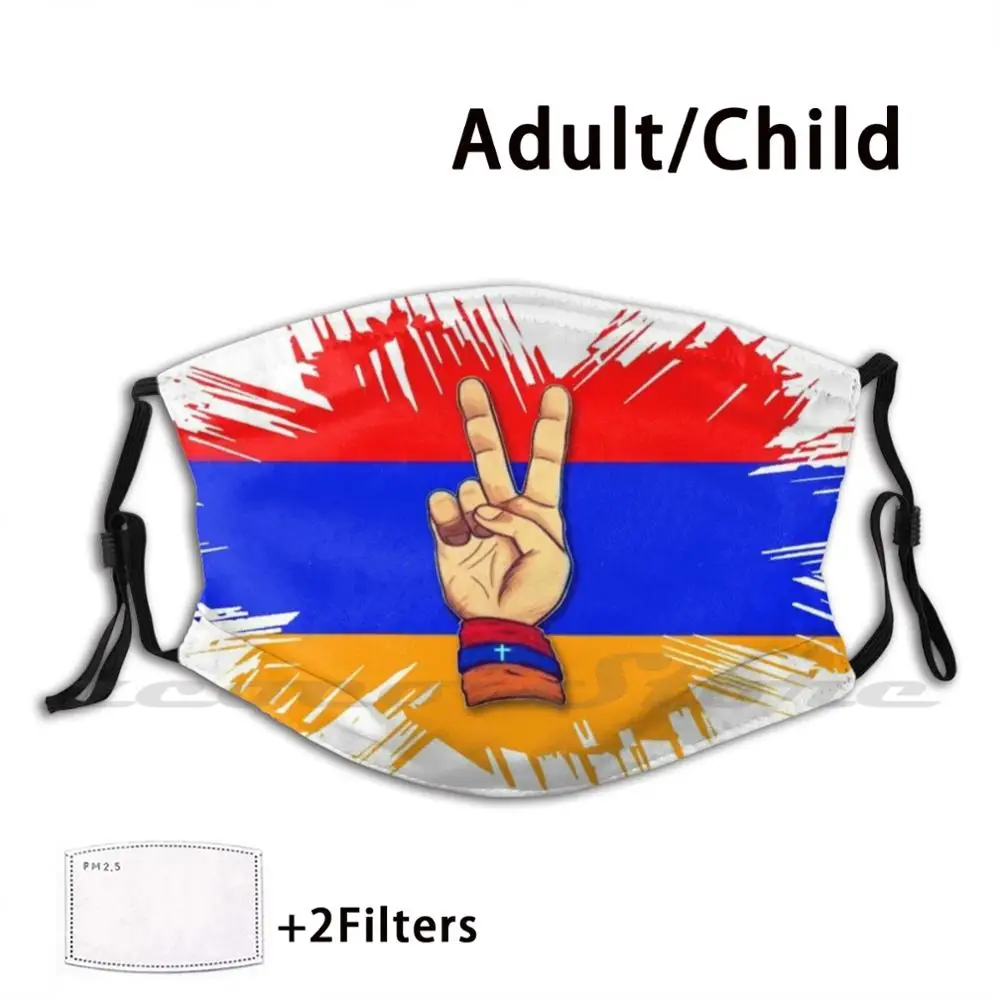 Viva Armenien ???? ??????? Brugerdefineret Mønster Vaskbart Filter Pm2.5 Voksne Børn Maske Tegn Armenske Flag Armenske Tricolor 0