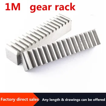 1PC 1Mod spur Gear rack 1M Gear rack Præcision cnc rack (lige tænder) Tandede rack Store beløb, der kan tilpasses 3