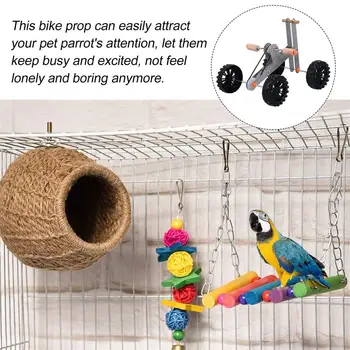 1pc Fugl Intelligens Uddannelse Toy Papegøje Cykel Toy Tre-Hjulet Fire-Hjulet Pædagogiske Fugl Fod Talon Toy Papegøje Cykel-Toy 5