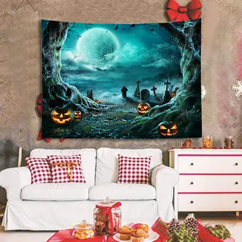 1PC Halloween Gobelin Med Skull Print Baggrund Hængende På Soveværelse Væggen Hjem Decor Halloween-Tapetet Have 2021 4