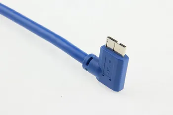 1pc Micro B USB 3.0-Kabel 90 Grader Højre Angled100cm 3ft 1m Til WD-Seagate Samsung M3 Bærbare Toshiba, SONY ADATA Blå 1
