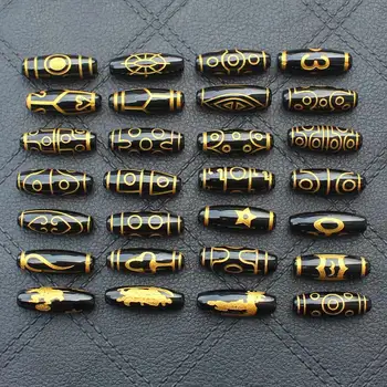 1stk ,10x27-30mm Tibet Dzi Agater Ovale Perler , Mange mønstre For DIY Smykker at Gøre ! Vi leverer blandet engros for alle poster ! 3