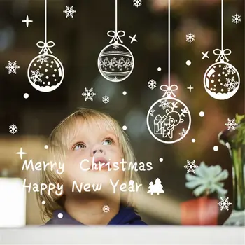 1stk Genanvendelige Snowflake-Vindue, Wall Stickers På Glat Væg Overflade Glædelig Jul Gave Hjem Shop Fremvise Indretning Ornament 0