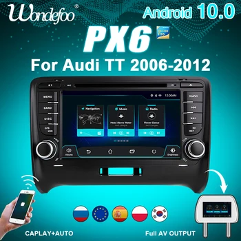 2 DIN Autoradio Android 10 bil radio PX6 For Audi TT MK2 8J 2006-2012 2DIN auto lyd bilstereo, navigation skærmen mms 4