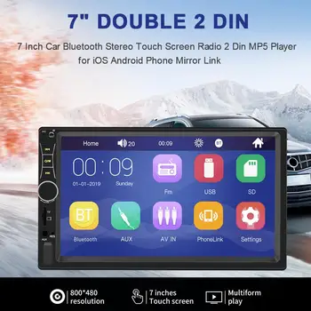 2 Din-Car Multimedia-Afspiller Bil Radio 7 Tommer Bluetooth-Mp5 Stereo Afspiller Autoradio Multimedie-Afspiller Med Bag Kameraet 7535