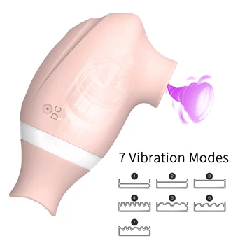 2-i-1 Sugende Vibrator G spot Stimulation Tunge Vibratorer Silikone Bryst Nipple Sucker Klitoris Slikning Vibrator Oral Sex Toy 0