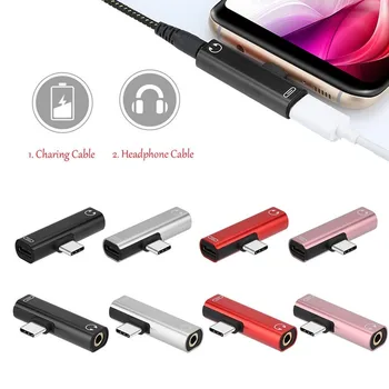 2 I 1 Type C 3,5 mm Jack Øretelefon Opladning Konverter USB Type-C Audio Adapter til Xiaomi Smart Phone Type C-Telefoner -8 4