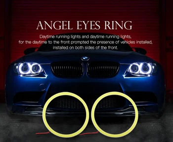 2 Stk. Super Lyse COB Angel Eyes Ringe 110mm COB LED Kørelys Halo Ring 0