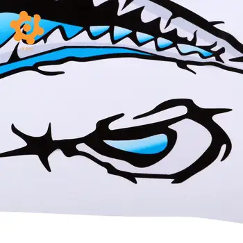 2 Stykker Store 3D-Haj Tænder, Mund, Øjne Mærkater Mærkat-Kajak-Fiskeri Båd, Jolle Bil Kofanger Grafik Tilbehør - Vælg Farver 4