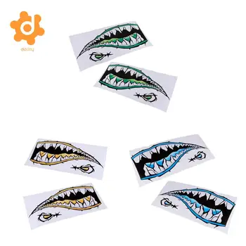 2 Stykker Store 3D-Haj Tænder, Mund, Øjne Mærkater Mærkat-Kajak-Fiskeri Båd, Jolle Bil Kofanger Grafik Tilbehør - Vælg Farver 5