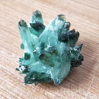 200-250g Naturlige grønne spøgelse cluster krystal Kvarts Cluster Prøve Healing Mineral Sten 27974