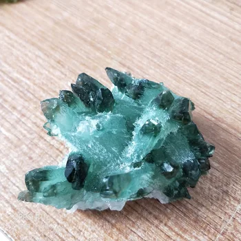 200-250g Naturlige grønne spøgelse cluster krystal Kvarts Cluster Prøve Healing Mineral Sten 4