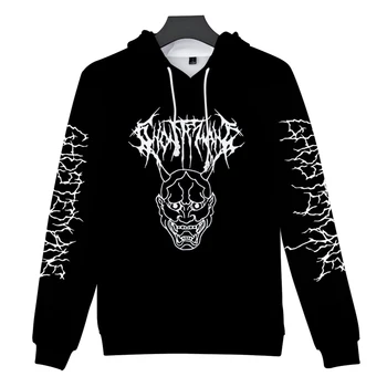 2010 Hætteklædte Metal Rap-Stil Ghostemane World Tour Rock Musik Logo 3D-Print Full Mænd/kvinder Casual Cool Hættetrøjer Tøj Sweatshirt 0