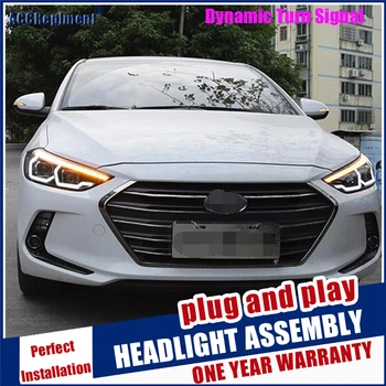 2016-2019 Dynamisk blinklys LED FORLYGTE Bil Styling til Elantra Forlygter bi-xenon Optik Projektor HID KIT led kørelys 2
