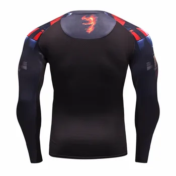 2016autumn Vinter Kompression Shirt i Åndbar Mesh Trænings-og Cothing Mærke Tøj Til Mænd Hurtig Tør 3d Mænd Crossfit S-2xl 5