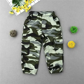 2019 Cool Nyfødte Baby Buksetrold Piger Drenge Army Camouflage Elastiske Bukser Hip hop Lange Bukser Børn Afslappede haremsbukser 2-7T 4