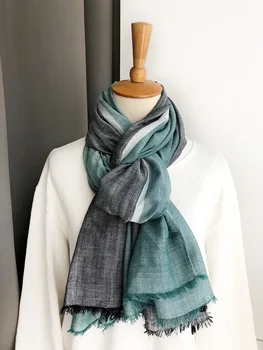 2019 Japansk Unisex Style Vinter-Tørklæde Mode Mænd Tørklæde af Bomuld Splejse Farve Blå Stribet Lange Bløde kvinders Tørklæder Sjal 4
