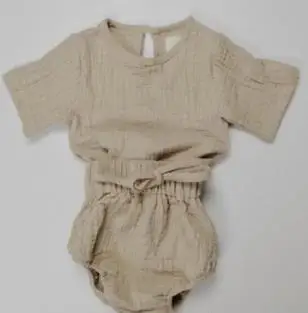 2019 linned casual sæt Toppe+shorts søde baby buksetrold tøj sæt baby sengetøj korte ærmer pp Hot pants To-delt sæt baby 2