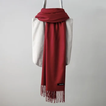 2019 luksus mærke tørklæde kvindelige cashmere tørklæde vinteren kvinder uld tørklæde kvinder foulard sjal femme pashmina kvinder solid poncho lic 2