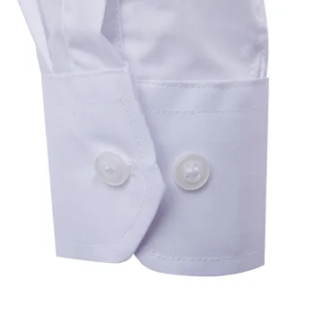 2019 Mærke Kvalitet Fra Hvid Skjorte Mænd Solid Slim Fit Hjorte Broderi Afslappet Langærmet Shirts Formelle Mandlige Dress Shirts 0