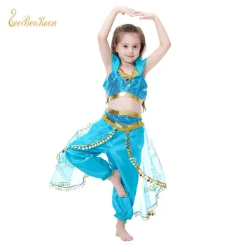 2019 Nye Aladdin ' s Jasmin Cosplay Kostume børnestel Kjoler Piger Jasmin Prinsesse Kjole Fase resultater vis 5