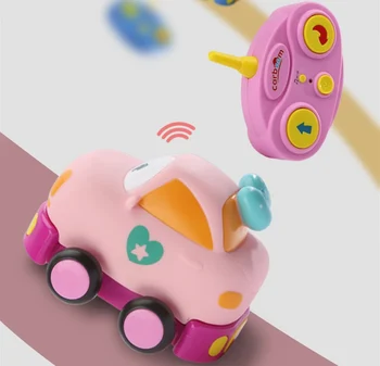 2019 Nye Børn Elektriske Tegnefilm 40m Fjernbetjening Bil med Musik Baby Kids Mini RC Biler Legetøj Jul Baby fødselsdag Gaver 0