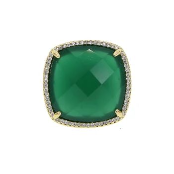 2019 Nye Luksus AAA Cubic Zirconia Geometriske stor Kvadratisk Form grønne 19mm Sten Ringe til Kvinder mode bryllup Gave Ring Smykker 5