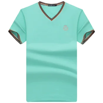 2019 sommer Mode mænd t-shirt i 95% cottot V neck Shirt Kort Ærme Mænd er T-Shirts Camiseta mænd tøj Størrelse S-8XL 0
