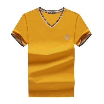 2019 sommer Mode mænd t-shirt i 95% cottot V neck Shirt Kort Ærme Mænd er T-Shirts Camiseta mænd tøj Størrelse S-8XL 2