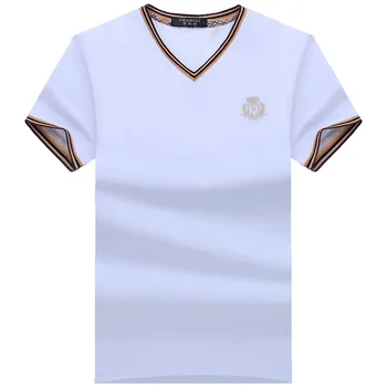 2019 sommer Mode mænd t-shirt i 95% cottot V neck Shirt Kort Ærme Mænd er T-Shirts Camiseta mænd tøj Størrelse S-8XL 3