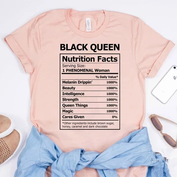2020 Black Queen Ernæringsmæssige Forhold T-Shirt Sort Pige Magi Shirt Kvinder Melanin Shirts Black Power Dronning Graphic Tee