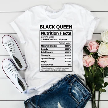 2020 Black Queen Ernæringsmæssige Forhold T-Shirt Sort Pige Magi Shirt Kvinder Melanin Shirts Black Power Dronning Graphic Tee 2