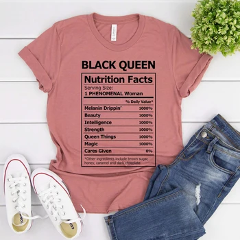2020 Black Queen Ernæringsmæssige Forhold T-Shirt Sort Pige Magi Shirt Kvinder Melanin Shirts Black Power Dronning Graphic Tee 4