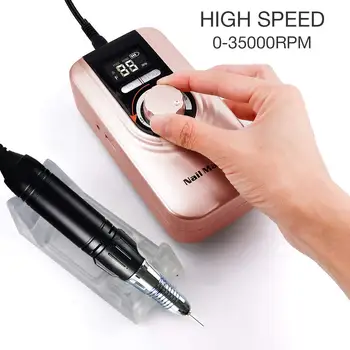 2020 Bærbare 35000RPM Negle Bore Manicure Sæt-Fil Nail Pen Maskine Sat Kit Med EU Stik Batteri Bærbar Søm slibemaskine 0