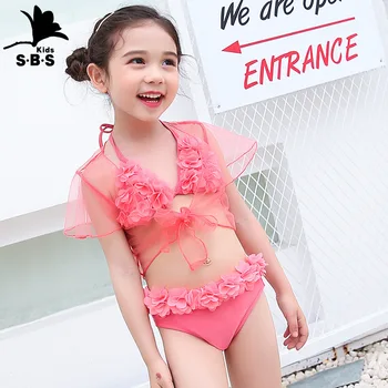 2020 børnetøj Sommeren Badedragt Pige Sexet Beach Bikini Three-piece Suit Pige Mode Badedragt 17326