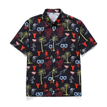 2020 Casual Trykt Hawaii Mænd shirt Sommer camisa masculina Streetwear Mode Hvid Kort Ærme Ferie ropa hombre blusa 4
