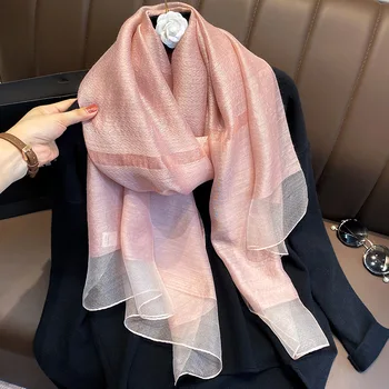 2020 Designer Brand, Kvinder Tørklæde af Silke Tørklæder til Lady Pashmina Sort Hvid Rød Foulard Tørklæde Hijab Hals Tørklæder Sjaler Wraps 4